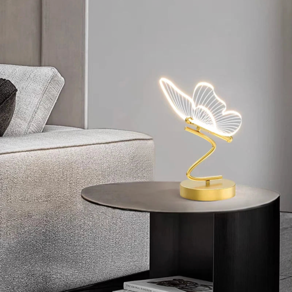 Lavisa Nordic Butterfly LED Table Lamp casting soft ambient glow - EU Plug