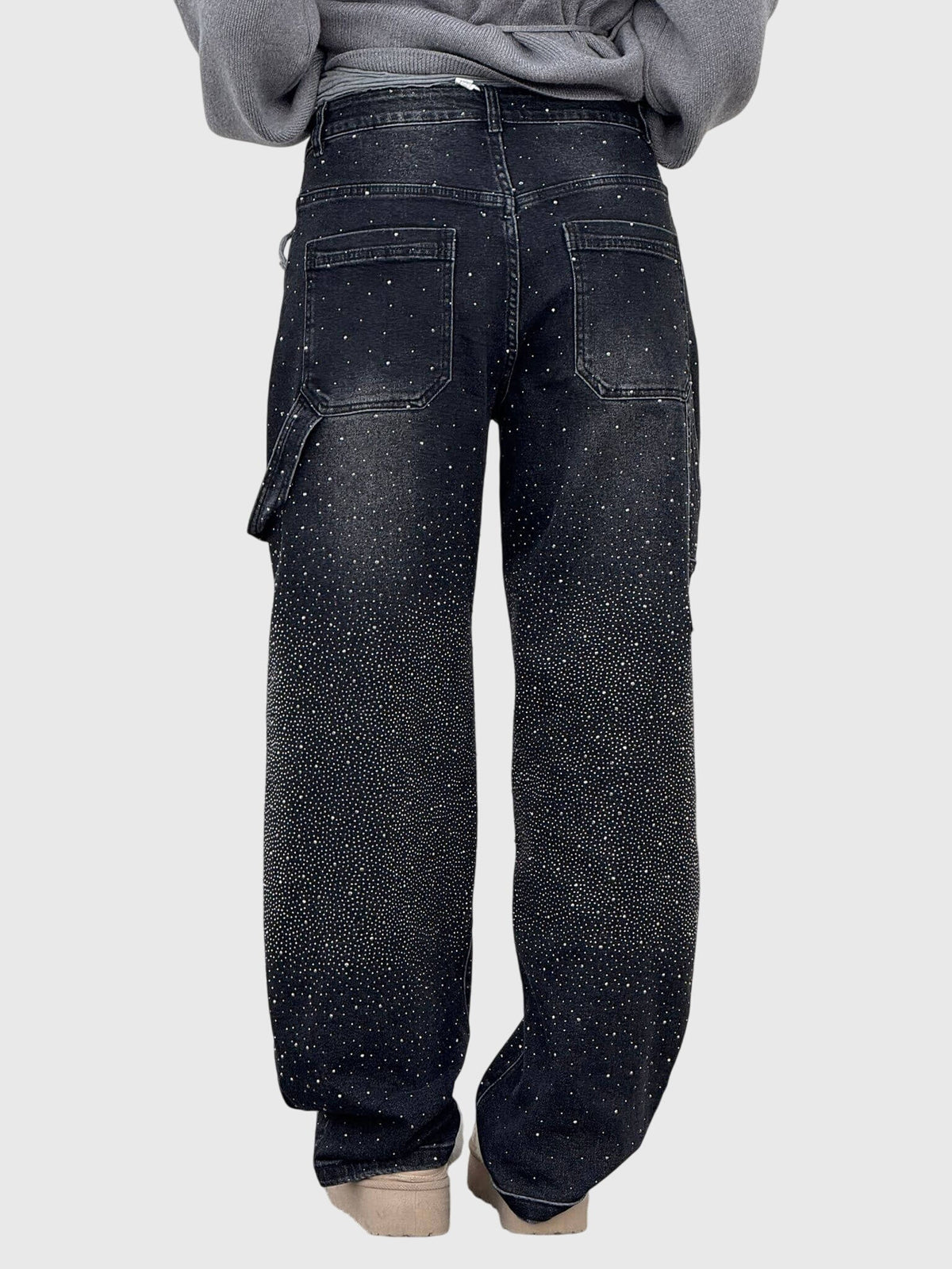 Lavisa - Elegant Diamond Embellished Loose Fit Pants for Women