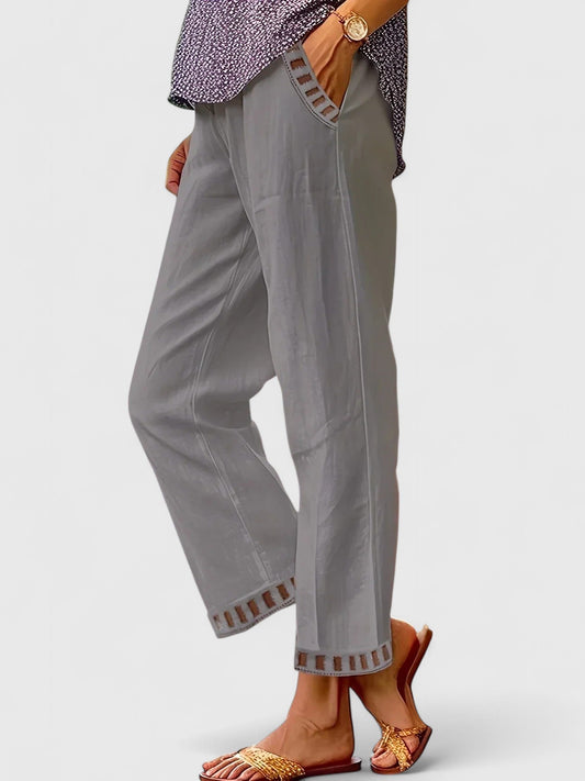 Lavisa - Contrast Trim Cropped Pants