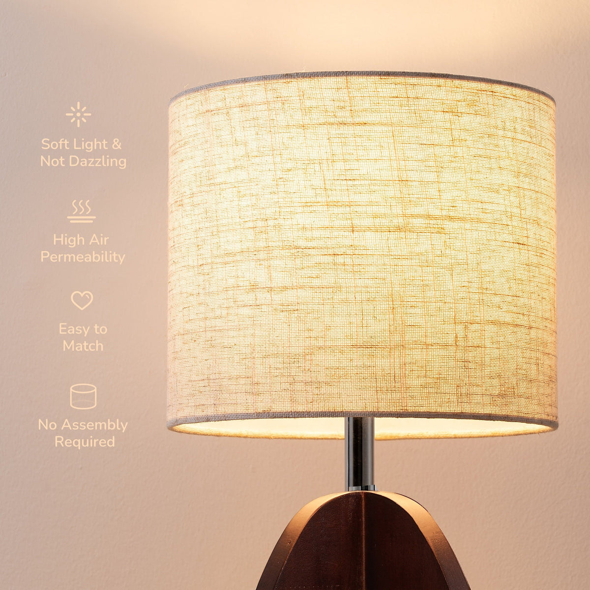 Lavisa - Minimalist Wood Base Bedside Table Lamp