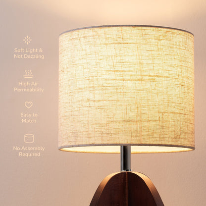 Lavisa - Minimalist Wood Base Bedside Table Lamp