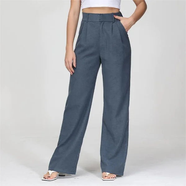 Lavisa - Women's Fitted Flared Pants - High Rise Flare Leg Dress Trousers