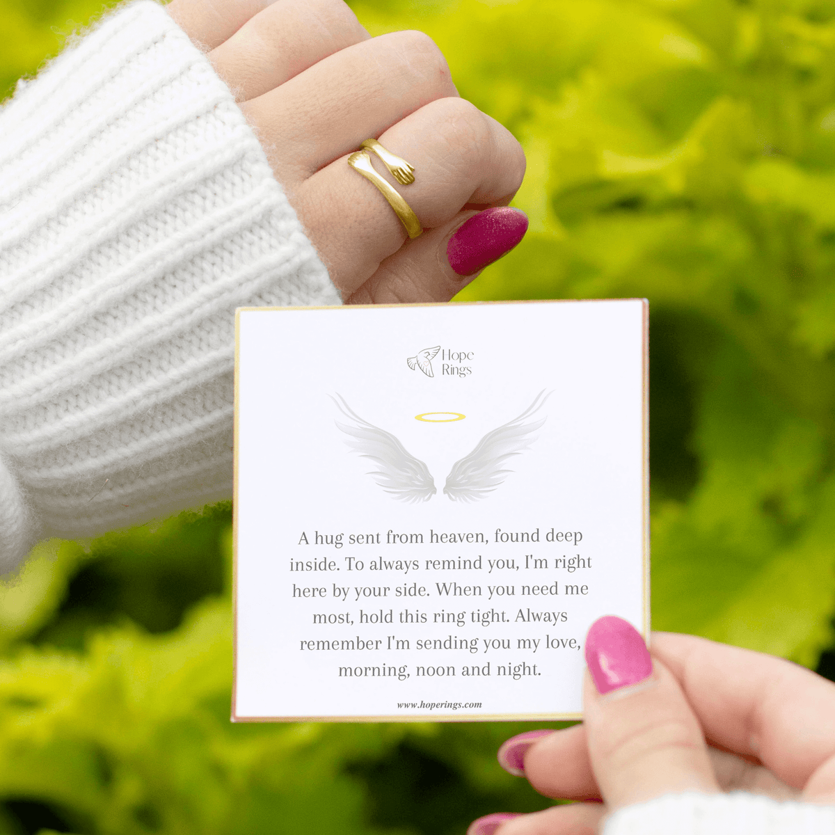 Lavisa - Gold Hug From Heaven Ring - Memorial Comfort Jewelry