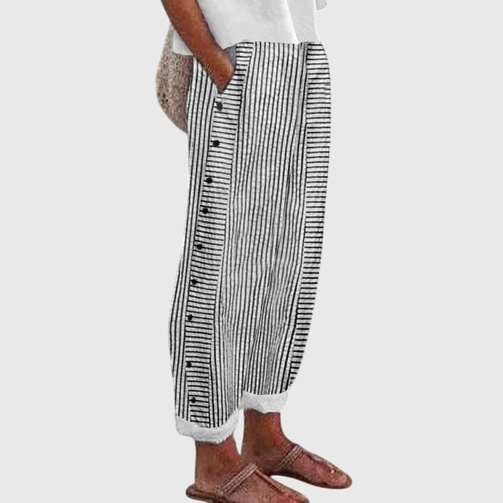 Lavisa - Wide Leg Travel Pants with Elastic Waistband