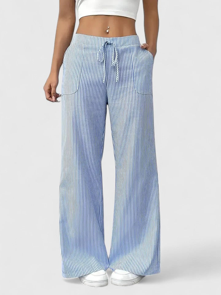 Lavisa - Relaxed Wide Leg Drawstring Pants with Pockets