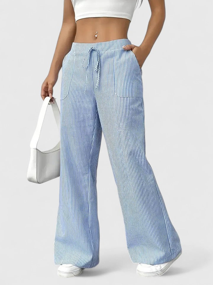 Lavisa - Relaxed Wide Leg Drawstring Pants with Pockets