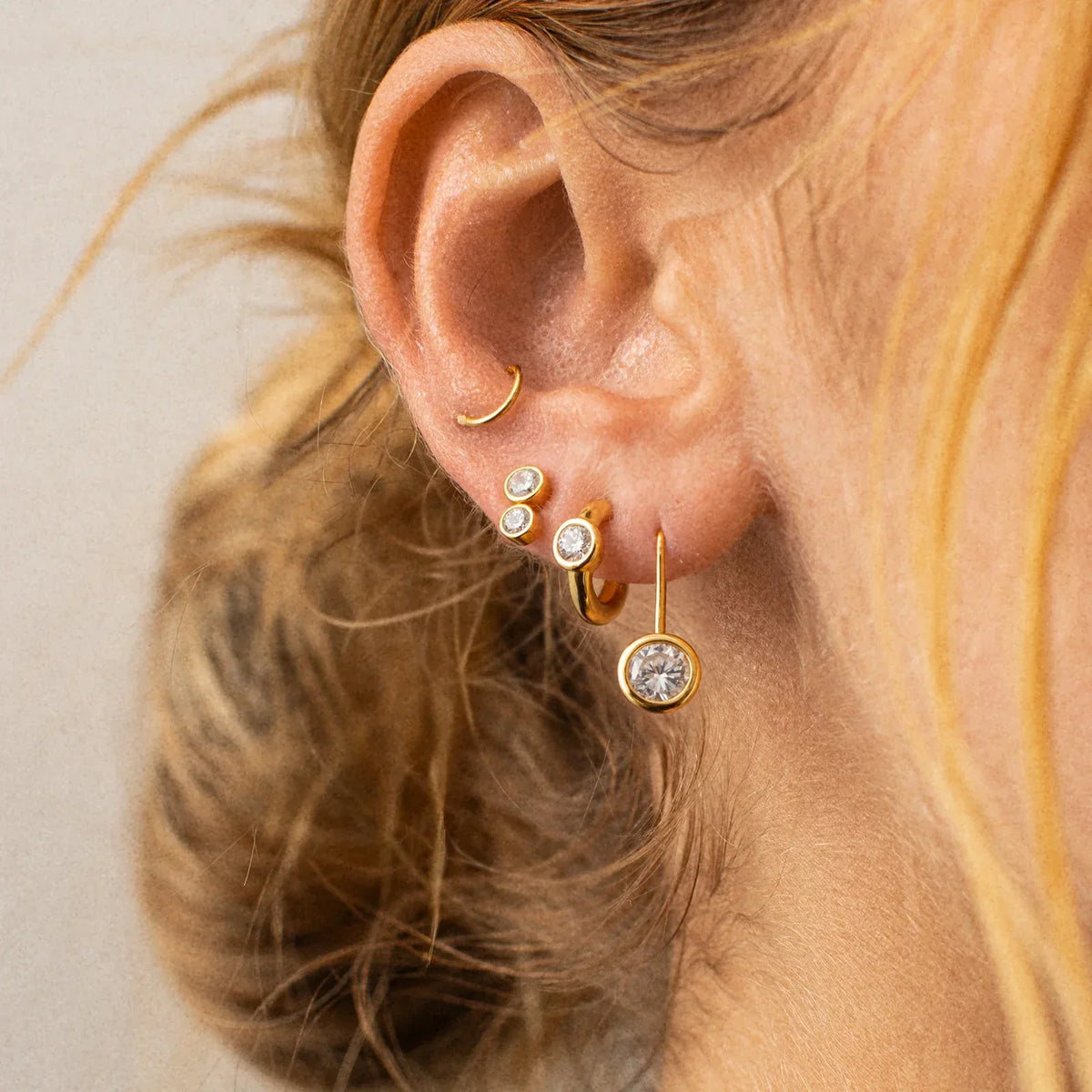 Lavisa - Moissanite Bezel Drop Earrings - Product Gallery View 11