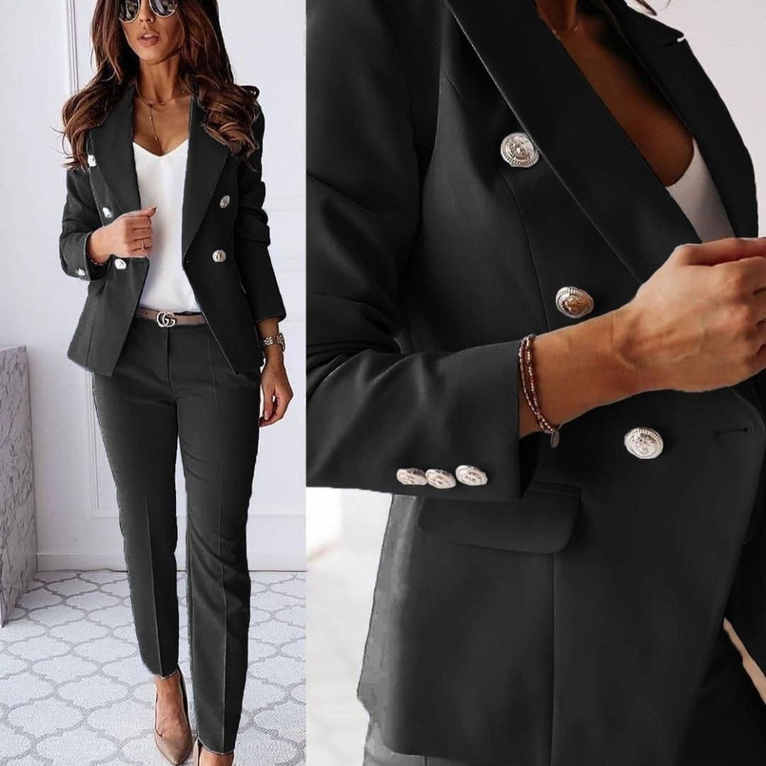 Lavisa - Elegant Double Breasted Suit Set Blazer and Trousers