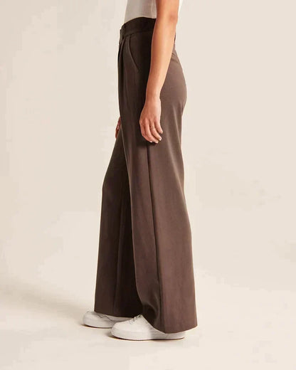Lavisa - Women's Flowy Wide Leg Dress Pants - High Waist Tailored Trousers