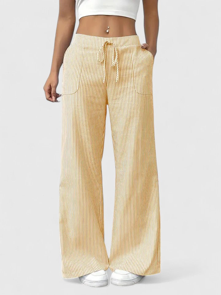 Lavisa - Relaxed Wide Leg Drawstring Pants with Pockets