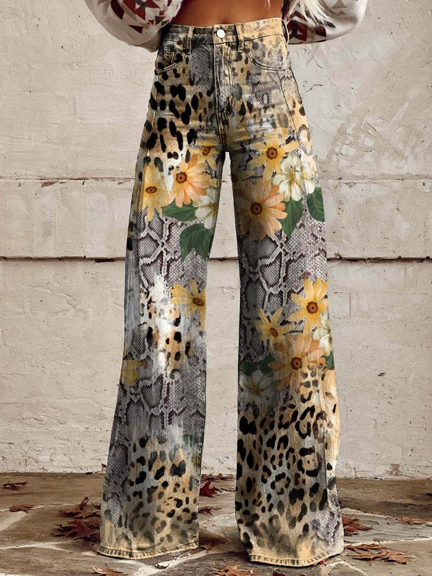 Lavisa - Vintage Floral Wide-Leg Pants
