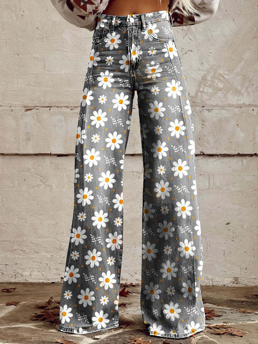 Lavisa - Vintage Floral Wide-Leg Pants