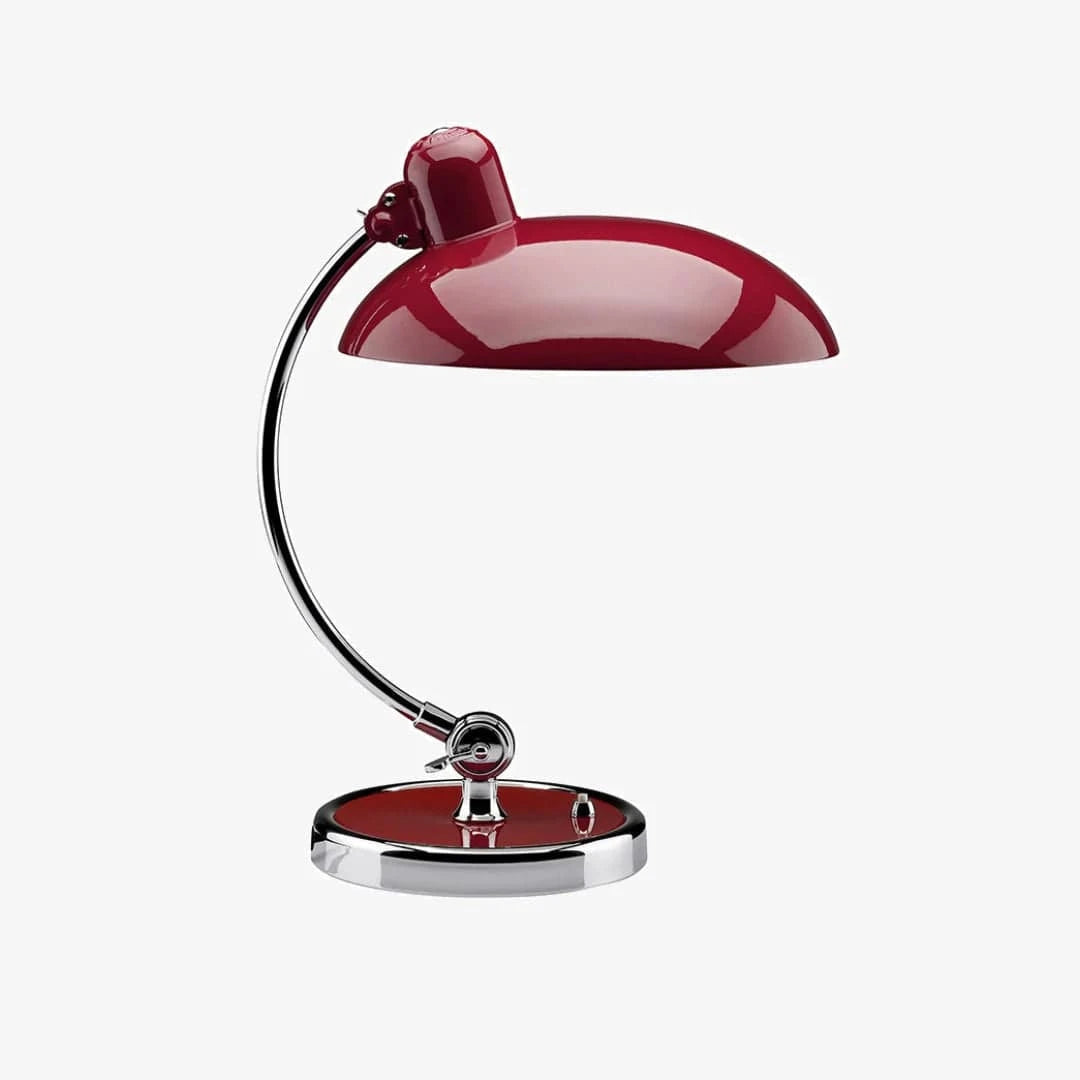 Lavisa adjustable Bauhaus metal desk lamp for home and office workspaces. - Red