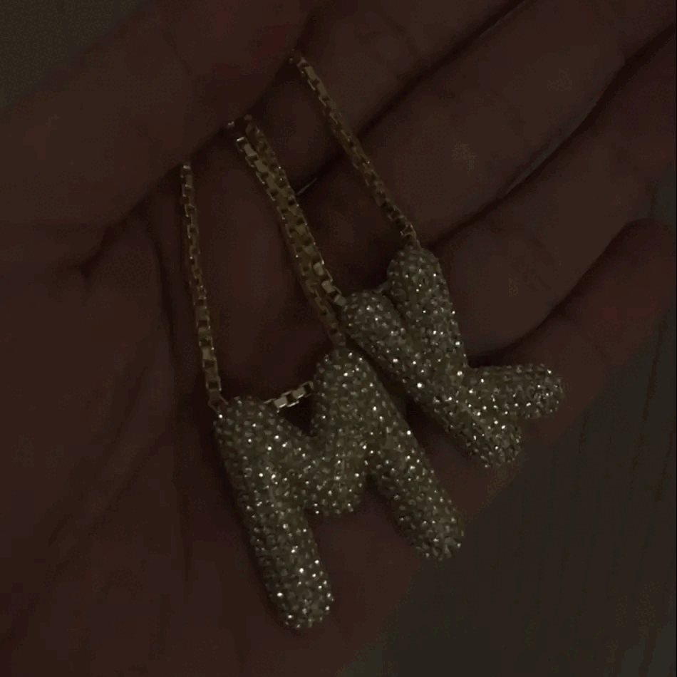 Lavisa - 3D Bubble Initial Necklace - Product Gallery View 7