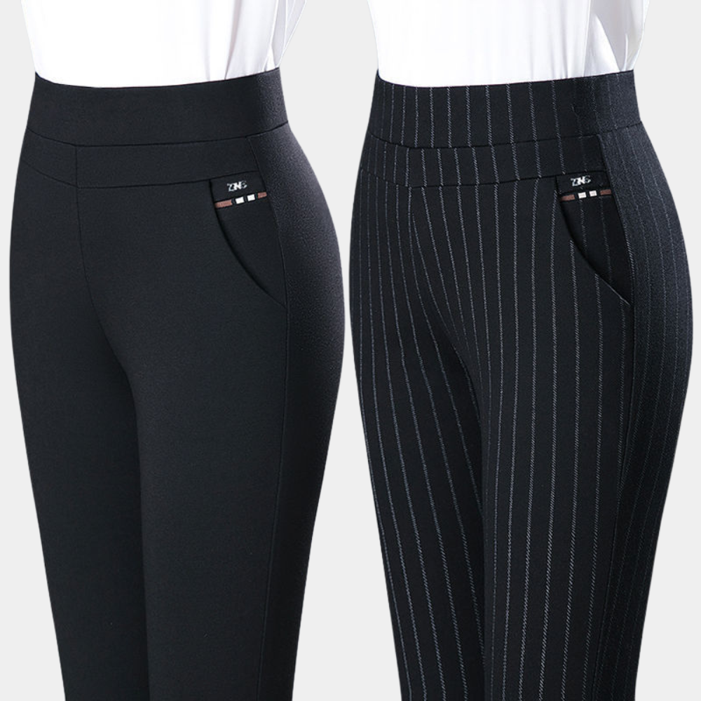 Lavisa - Women's High-Waisted Stretch Slim Fit Trousers