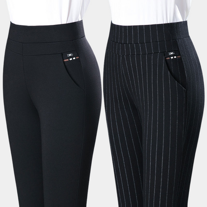 Lavisa - Women's High-Waisted Stretch Slim Fit Trousers