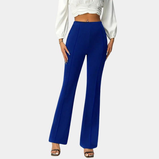 Lavisa - Women's High Rise Flare Pants - Fitted Flared Leg Dress Trousers