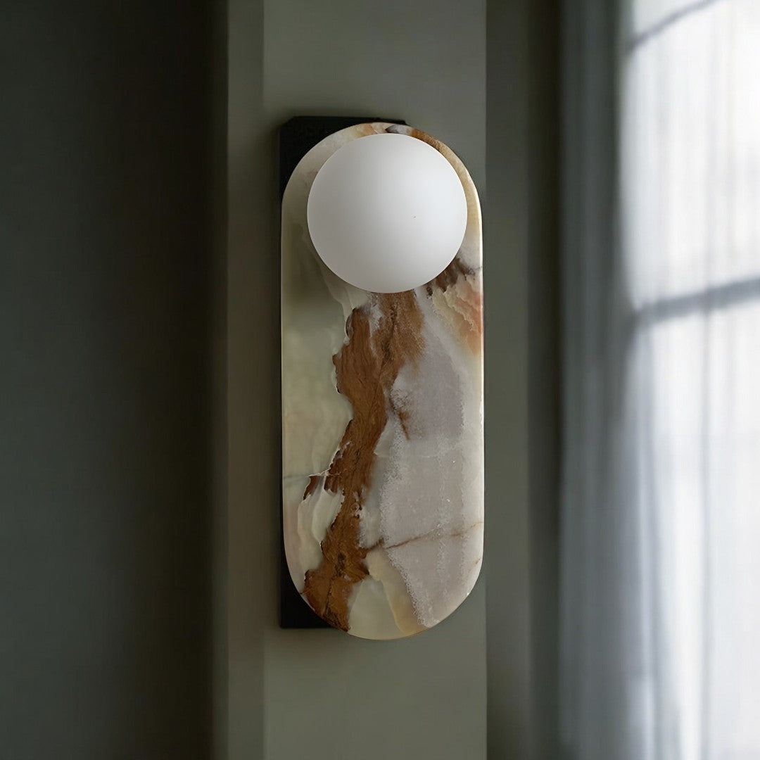 Lavisa - Minimalist Oval Wall Light with Globe Shade