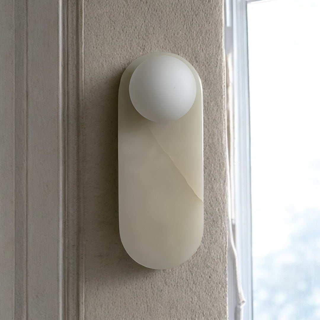 Lavisa - Minimalist Oval Wall Light with Globe Shade