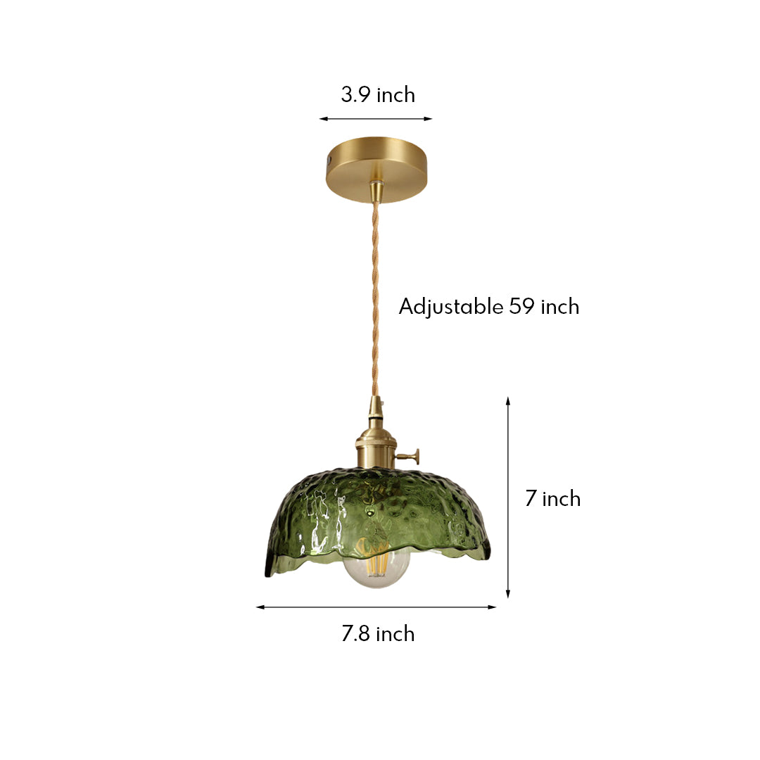 Lavisa - Hammered Glass Pendant Light Nordic Brass Ceiling Lamp