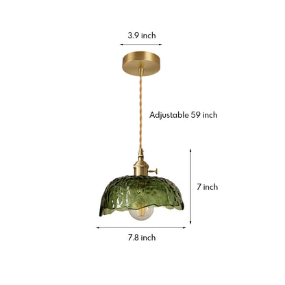 Lavisa - Hammered Glass Pendant Light Nordic Brass Ceiling Lamp