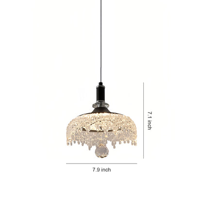 Lavisa - French Style Acrylic Bowl Pendant Light in Black