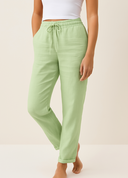 Lavisa - Women's High Waisted Straight Leg Trousers