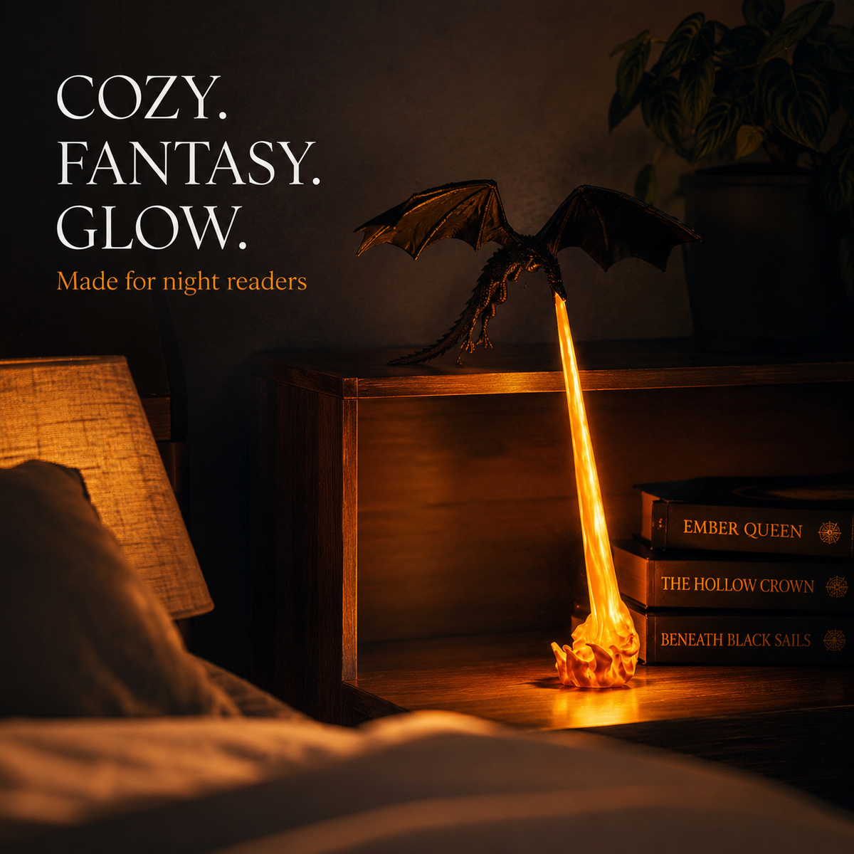 Lavisa - LED Flame Breathing Dragon Bookshelf Guardian