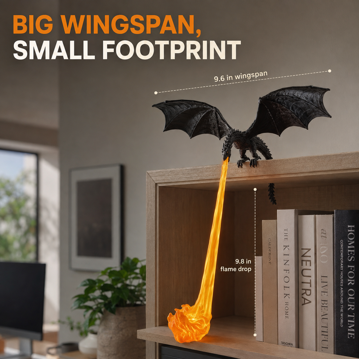Lavisa - LED Flame Breathing Dragon Bookshelf Guardian