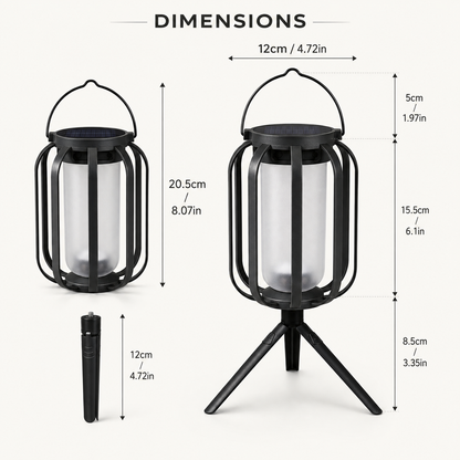 Lavisa - Solar Flameless LED Lantern with 3D Dancing Flame