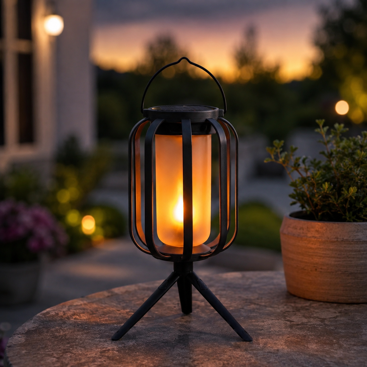 Lavisa - Solar Flameless LED Lantern with 3D Dancing Flame