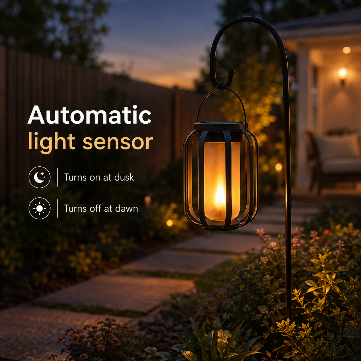 Lavisa - Solar Flameless LED Lantern with 3D Dancing Flame