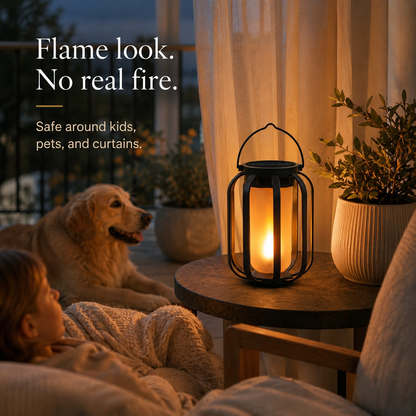 Lavisa - Solar Flameless LED Lantern with 3D Dancing Flame