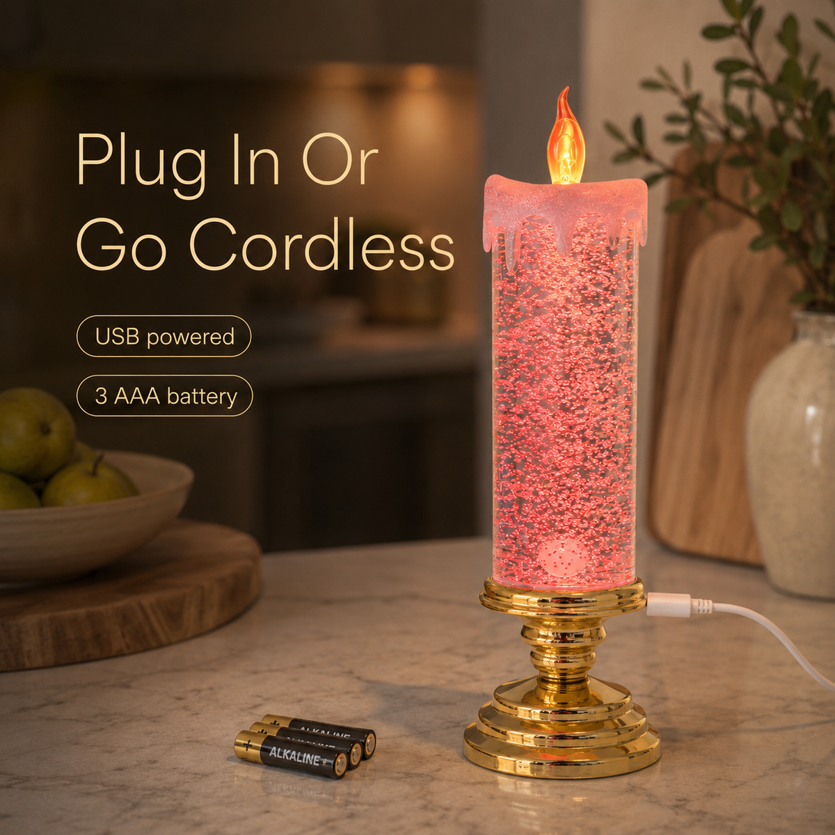Lavisa - Glimmering Glitter Glow LED Candle