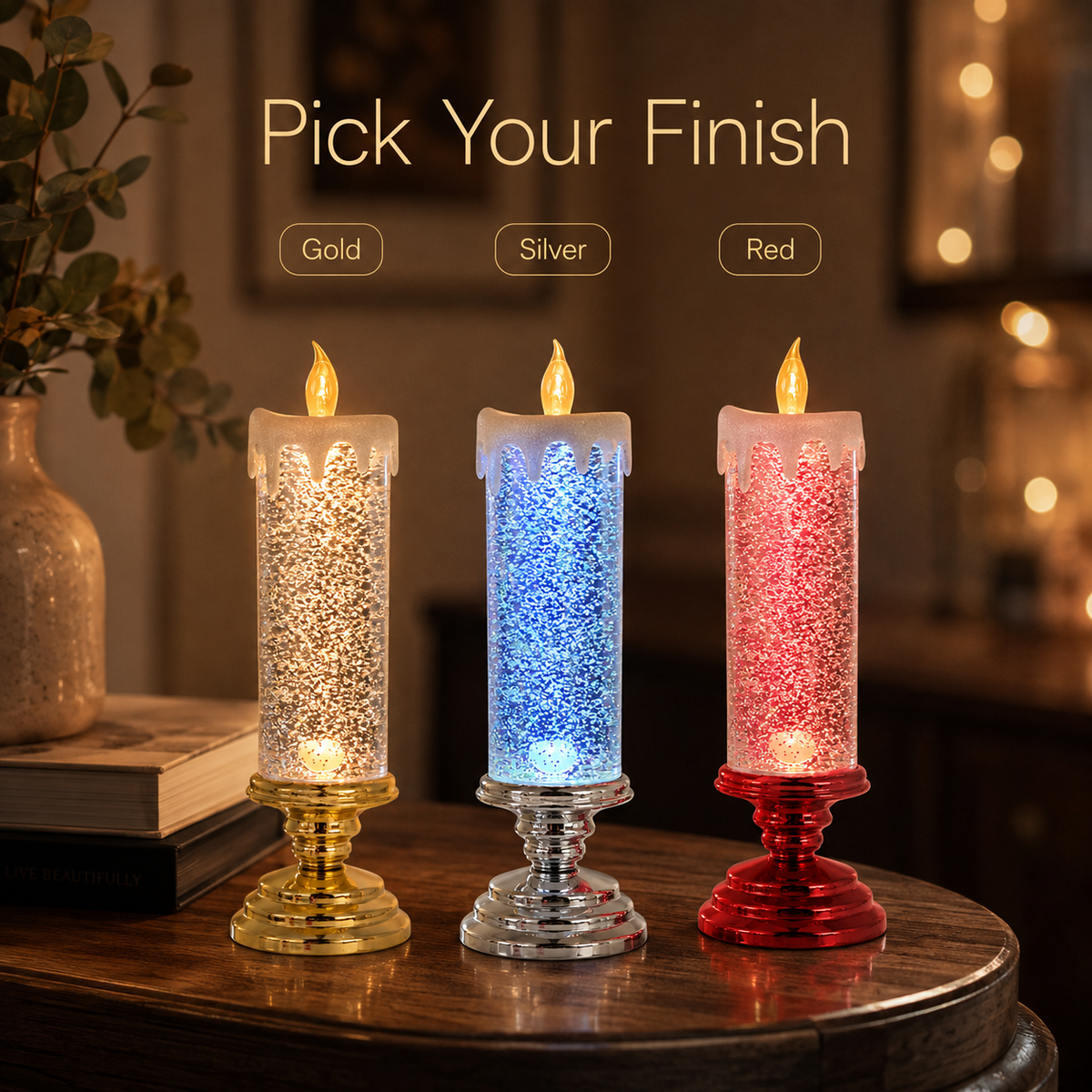 Lavisa - Glimmering Glitter Glow LED Candle