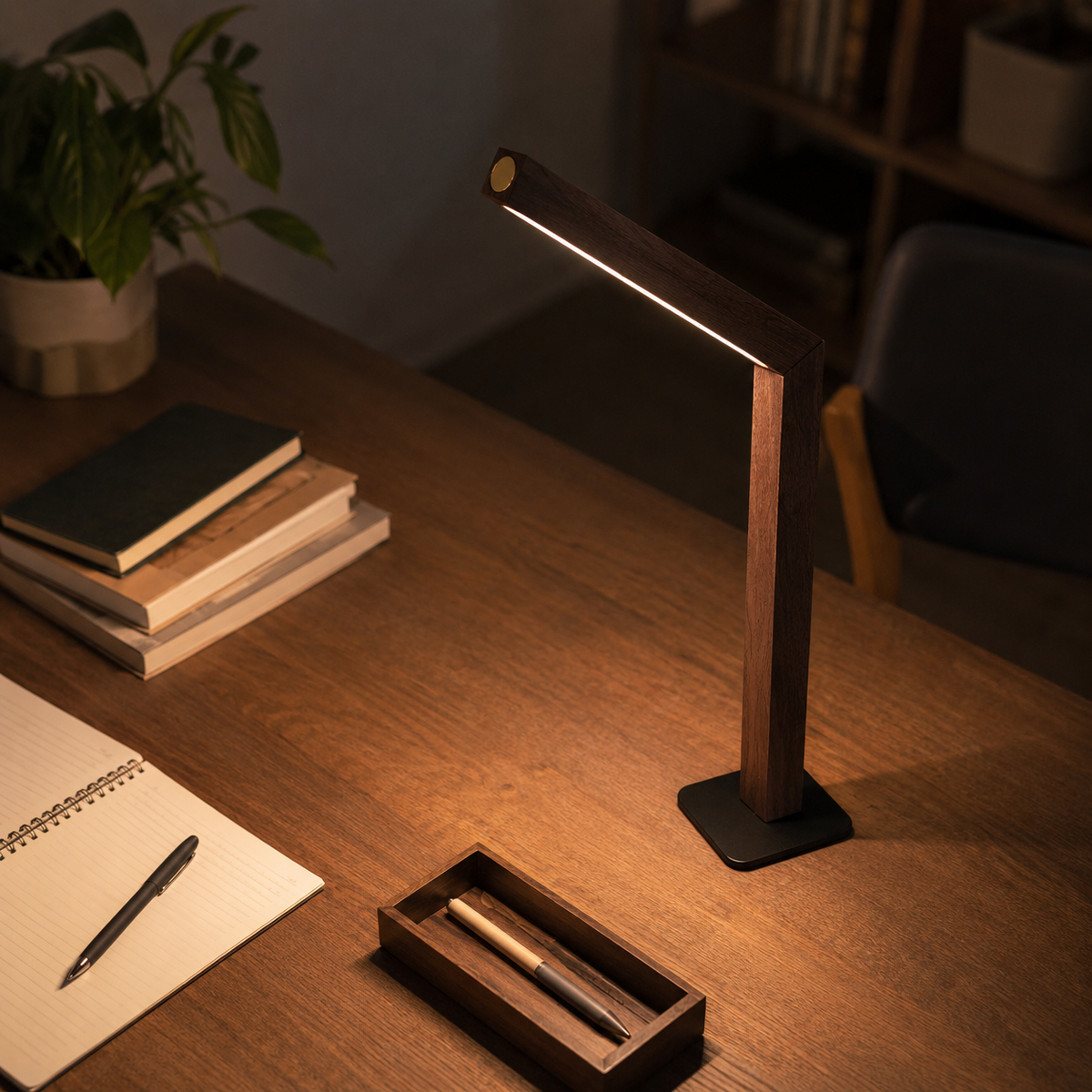 Lavisa - Magnetic Wooden Desk Lamp 360 Degree Rotating Light Bar