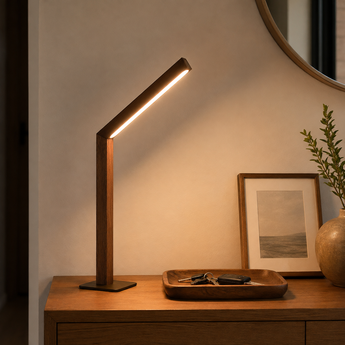 Lavisa - Magnetic Wooden Desk Lamp 360 Degree Rotating Light Bar