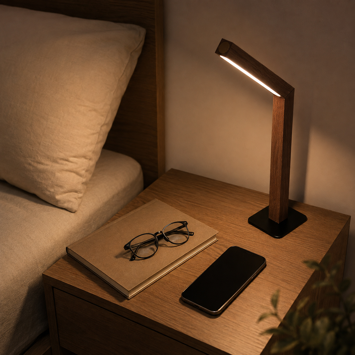 Lavisa - Magnetic Wooden Desk Lamp 360 Degree Rotating Light Bar
