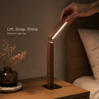 Lavisa - Magnetic Wooden Desk Lamp 360 Degree Rotating Light Bar