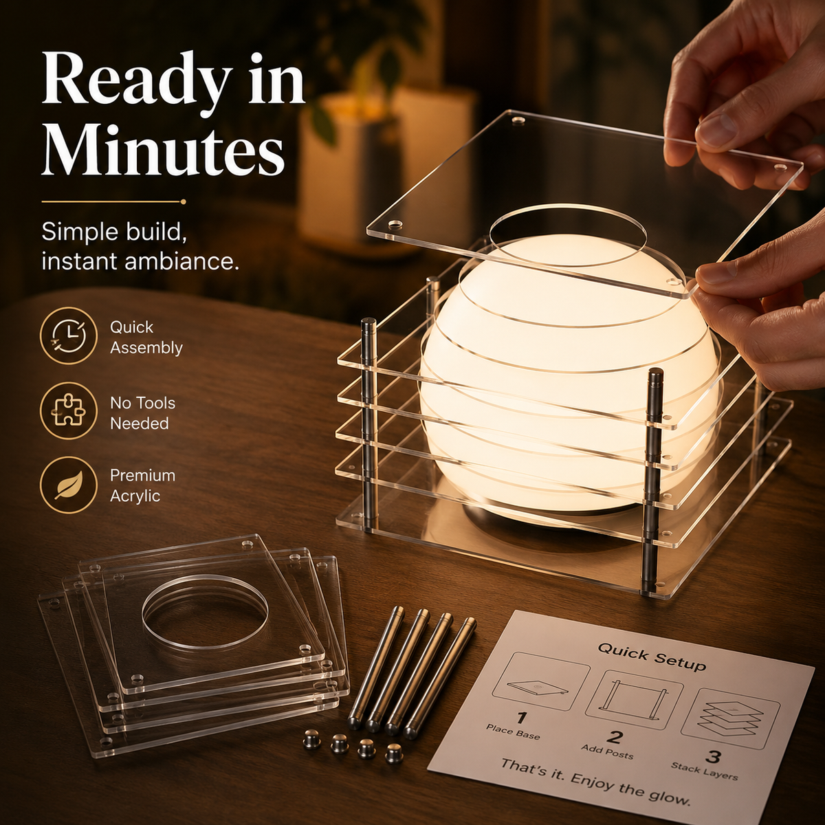 Lavisa - Rechargeable Layered Acrylic Table Lamp