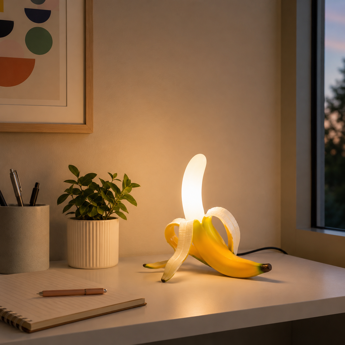 Lavisa - Unique Banana Art Deco Table Lamp