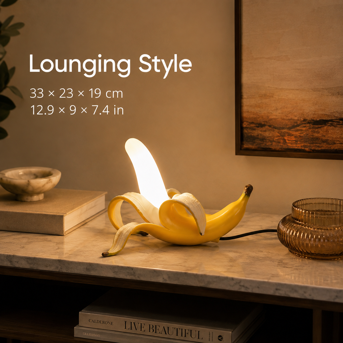Lavisa - Unique Banana Art Deco Table Lamp