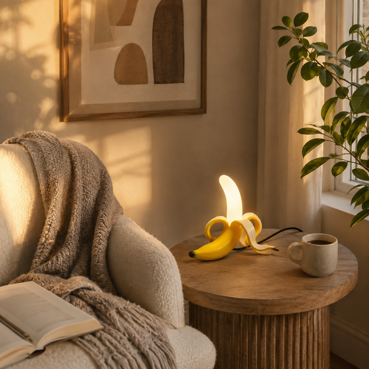 Lavisa - Unique Banana Art Deco Table Lamp