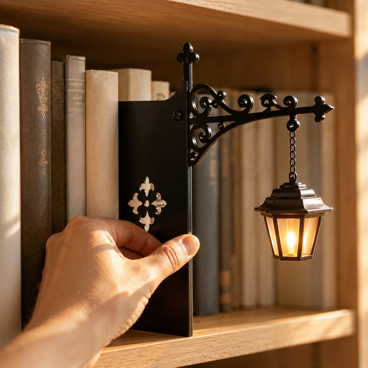 Lavisa - Miniature Library Lantern Bookshelf Bookend Light