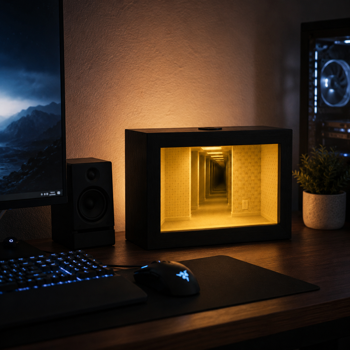 Lavisa - Backrooms Infinity Mirror Tunnel Ambient Lamp
