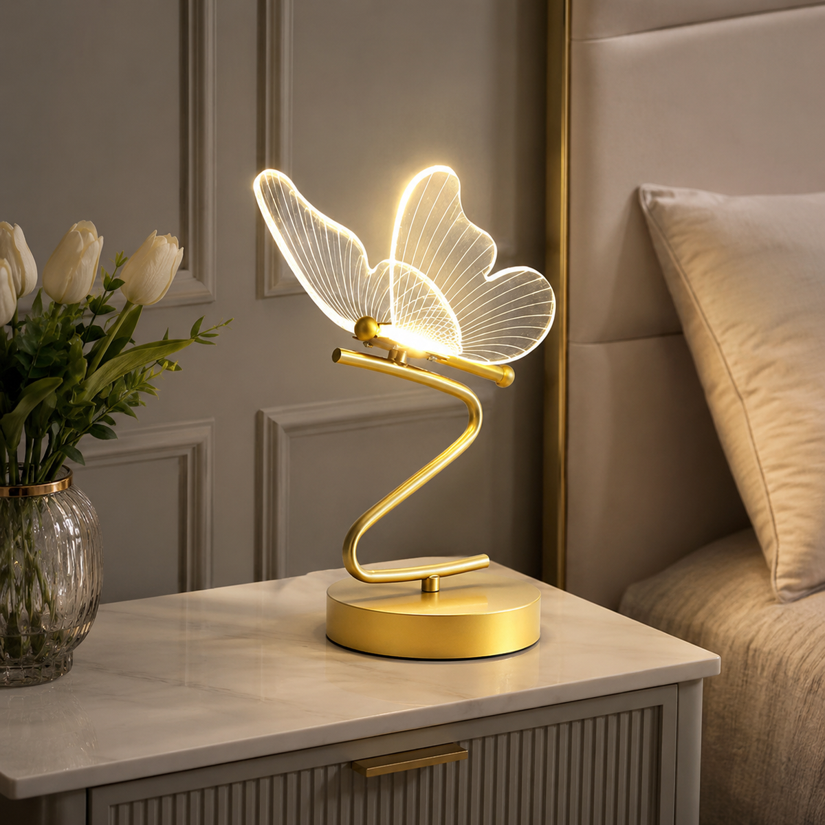 Lavisa - Acrylic Butterfly Accent Table Lamp