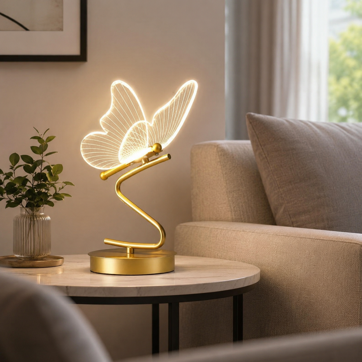 Lavisa - Acrylic Butterfly Accent Table Lamp