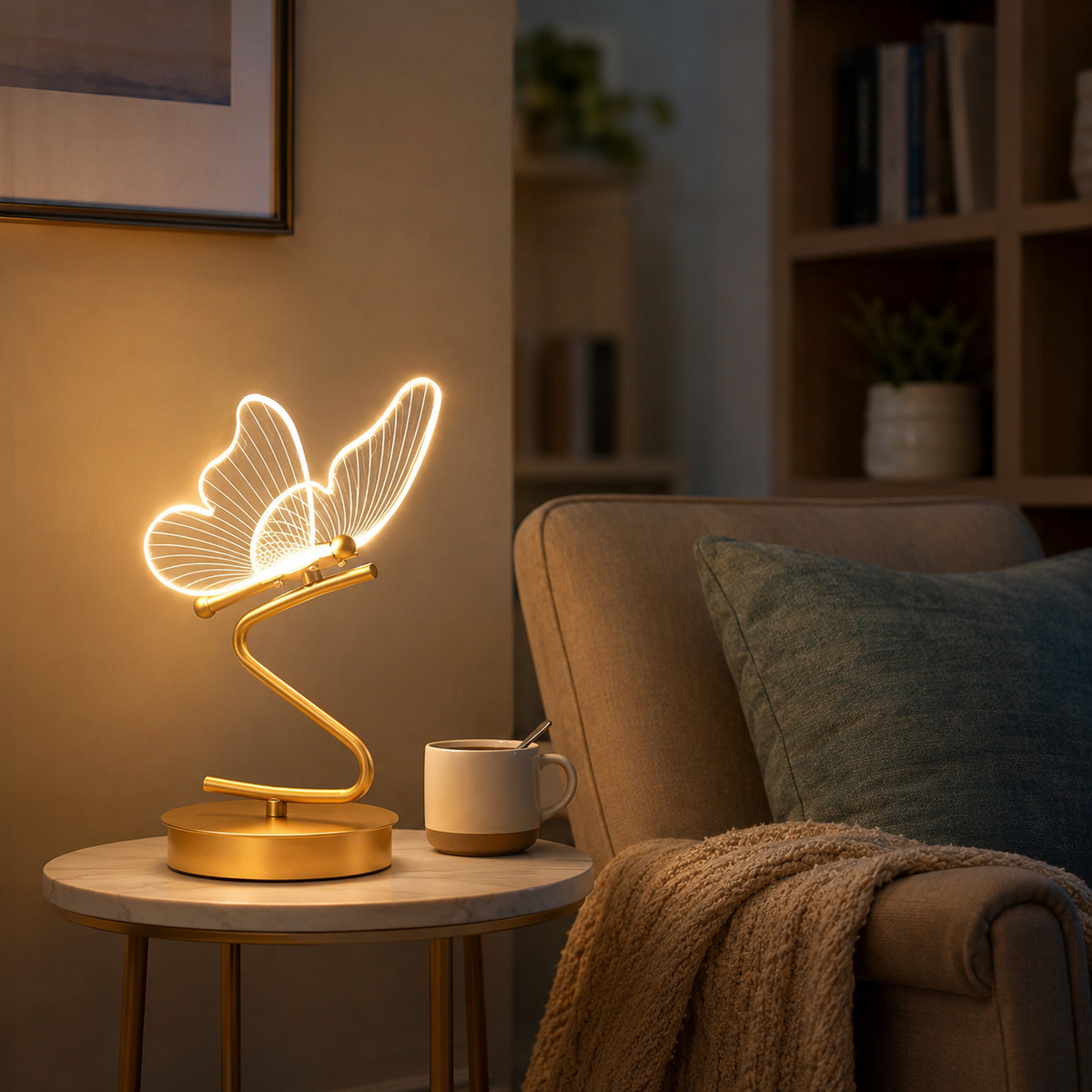 Lavisa - Acrylic Butterfly Accent Table Lamp
