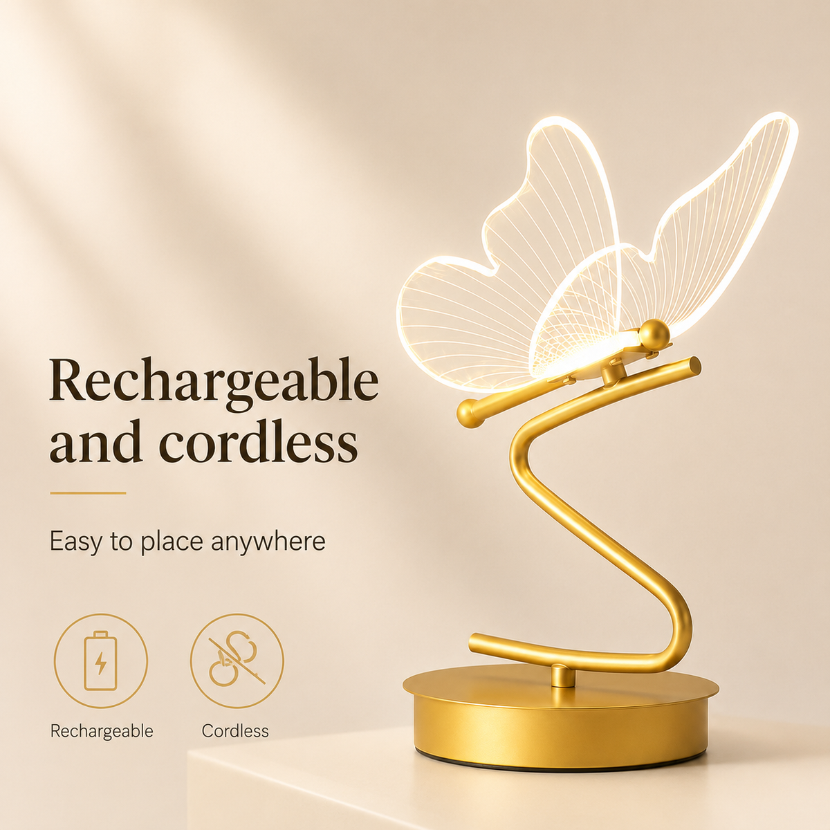 Lavisa - Acrylic Butterfly Accent Table Lamp