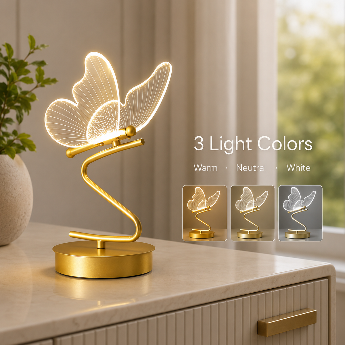 Lavisa - Acrylic Butterfly Accent Table Lamp